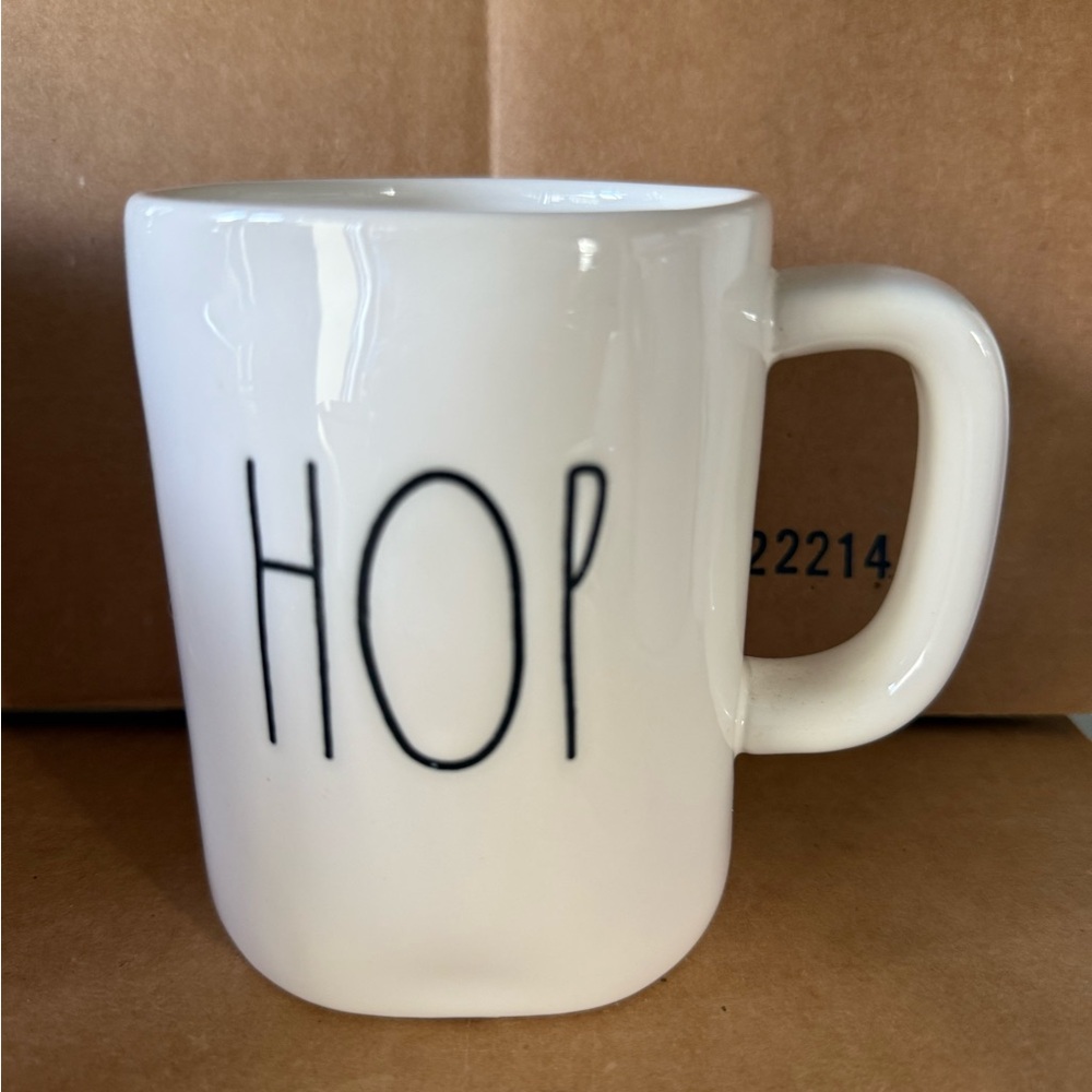 Rae Dunn White 'HOP' Mug